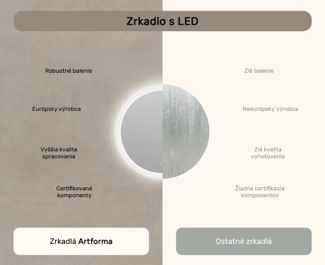 Koloidné zrkadlá do kúpeľne s LED osvetlením 60 cm s Dual color, Spínač dotykový, Vyhrievacia rohož #7