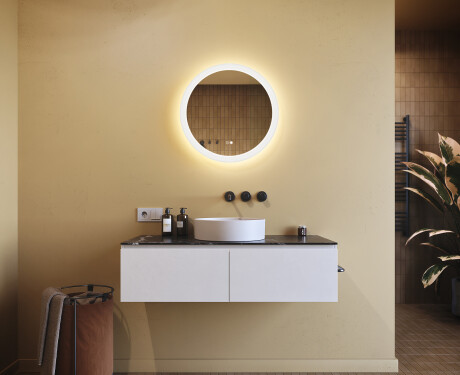 Koloidné zrkadlá do kúpeľne s LED osvetlením 60 cm s Dual color, Spínač dotykový, Vyhrievacia rohož #9