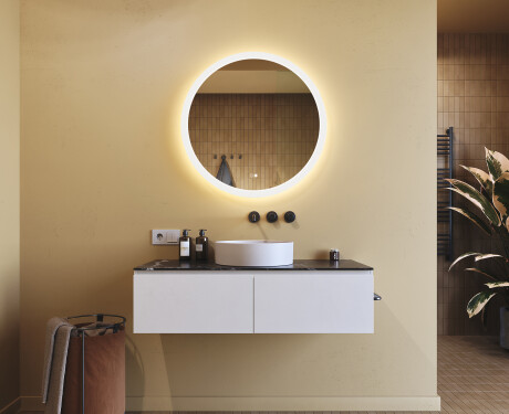 Koloidné zrkadlo do kúpeľne s LED osvetlením 80 cm s Dual color, Spínač dotykový, Vyhrievacia rohož #9