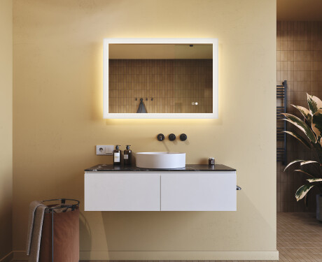 Obdĺžnikové zrkadlo do kúpeľne s LED osvetlením 100x70 cm s Dual color, Spínač dotykový, Vyhrievacia rohož #9