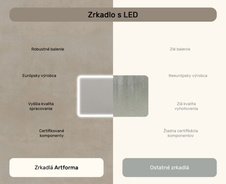 Zaoblené kúpeľňové zrkadlo s LED osvetlením, 120×70 cm, dvojfarebné, dotykový spínač, vykurovacia podložka #7