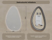 Neregulárne zrkadlo s osvetlením, 64×104 cm, dvojfarebné, dotykový spínač, vykurovacia podložka #8