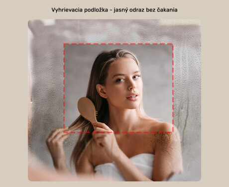 Zaoblené kúpeľňové zrkadlo s LED osvetlením, 100×70 cm, dvojfarebné, dotykový spínač, vykurovacia podložka #5