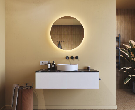 Okrúhle podsvietené kúpeľňové zrkadlo 60 cm s neutrálnou farbou svetla 4500K #7