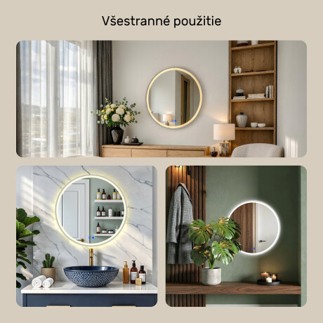 Okrúhle LED podsvietené zrkadlo - 60/80 cm v striebornom hliníkovom ráme #4