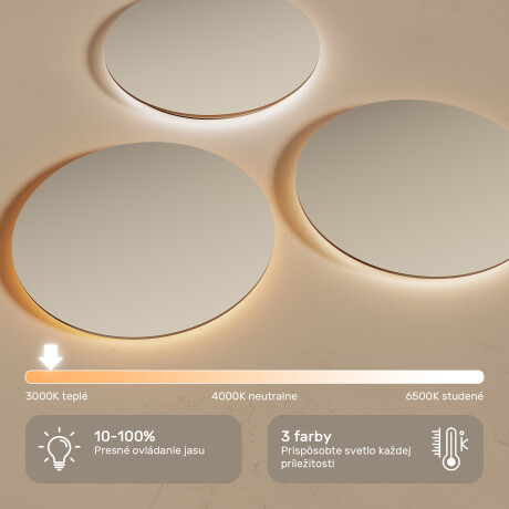 Okrúhle LED podsvietené zrkadlo - 60/80 cm v striebornom hliníkovom ráme #5