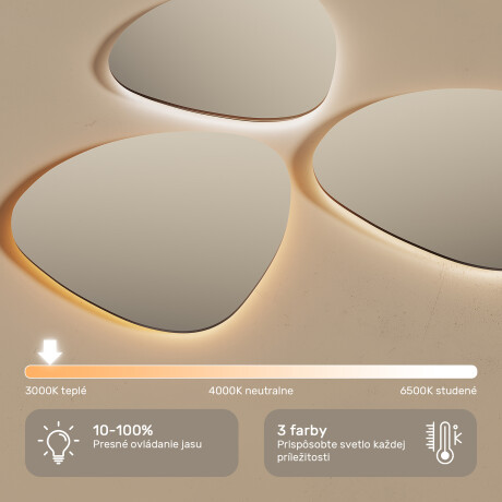 Nepravidelné LED podsvietené zrkadlo – 60x90/70x100 cm v striebornom hliníkovom ráme #5