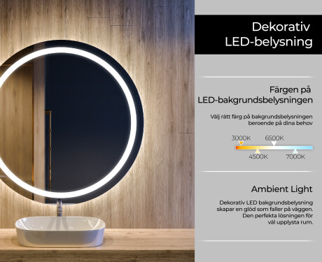Okrúhle zrkadlo podsvietene LED do kupelne L33 #4