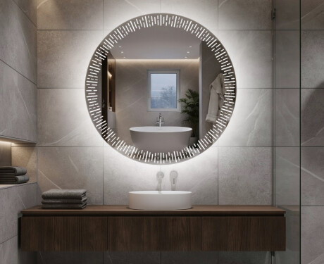 Okrúhle zrkadlo podsvietene LED do kupelne L35