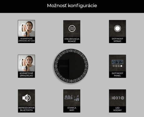 Okrúhle zrkadlo podsvietene LED do kupelne L35 #7