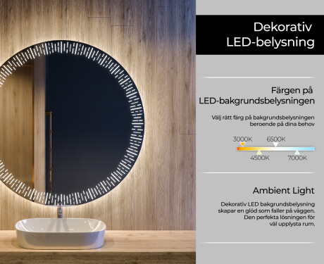 Okrúhle zrkadlo podsvietene LED do kupelne L35 #4