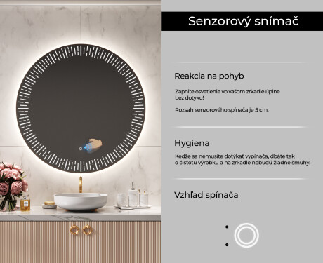 Okrúhle zrkadlo podsvietene LED do kupelne L35 #6