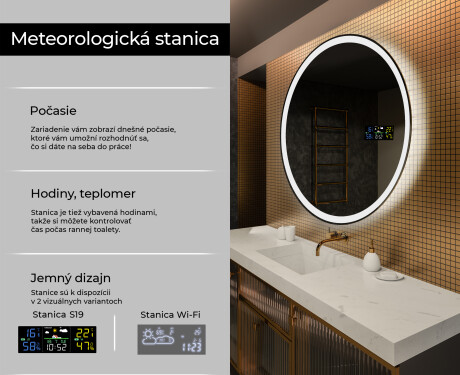Nástenne zrkadlo okrúhle do kupelne s osvetlenim LED L76 #2
