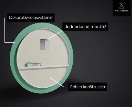 Nástenne zrkadlo okrúhle do kupelne s osvetlenim LED L76 #3