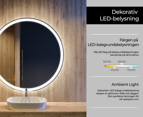 Nástenne zrkadlo okrúhle do kupelne s osvetlenim LED L76 #4