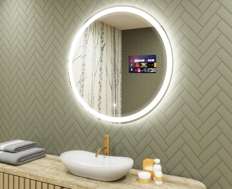 Nástenne zrkadlo okrúhle do kupelne s osvetlenim LED L76 90cm - SmartScreen, DualColor