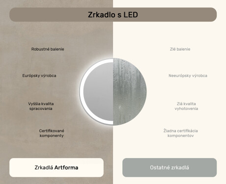 Nástenne zrkadlo okrúhle do kupelne s osvetlenim LED L76 90cm - SmartScreen, DualColor #6