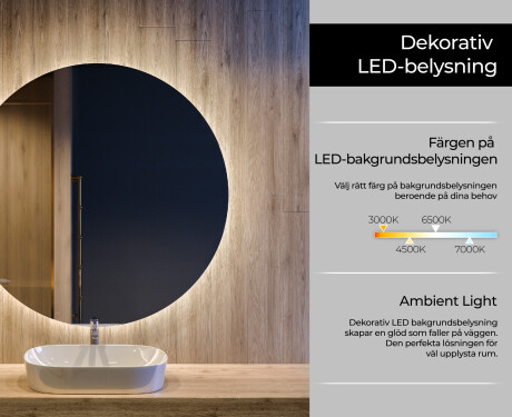 Okrúhle zrkadlo do kupelne s LED L82 #4