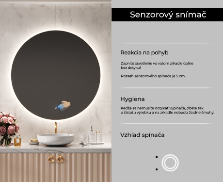 Okrúhle zrkadlo do kupelne s LED L82 #6