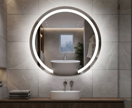 Okrúhle zrkadlo do kupelne s LED L96