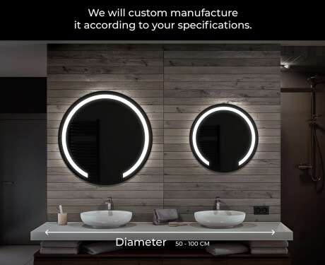 Okrúhle zrkadlo do kupelne s LED L96 #5