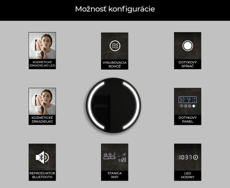 Okrúhle zrkadlo podsvietene LED do kupelne L97 #9