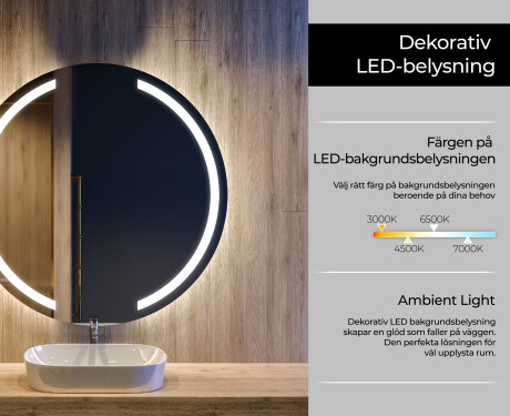 Okrúhle zrkadlo podsvietene LED do kupelne L97 #4
