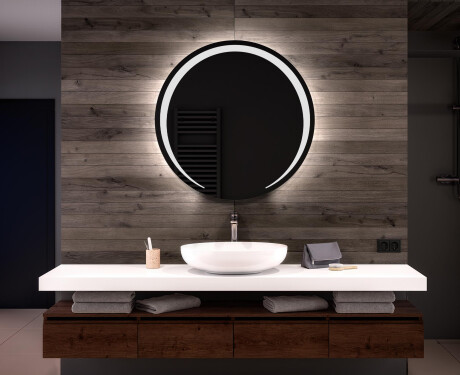 Nástenne zrkadlo okrúhle do kupelne s osvetlenim LED L98
