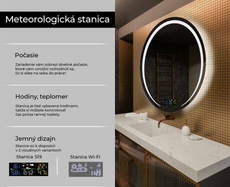 Nástenne zrkadlo okrúhle do kupelne s osvetlenim LED L98 #2