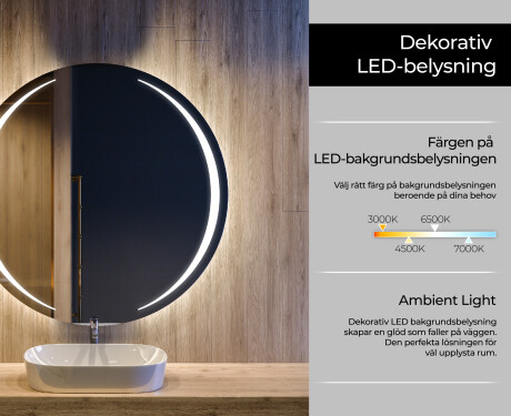 Nástenne zrkadlo okrúhle do kupelne s osvetlenim LED L99 #4