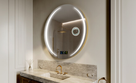 Nástenne zrkadlo okrúhle do kupelne s osvetlenim LED L99