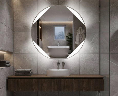 Okrúhle zrkadlo podsvietene LED do kupelne L114