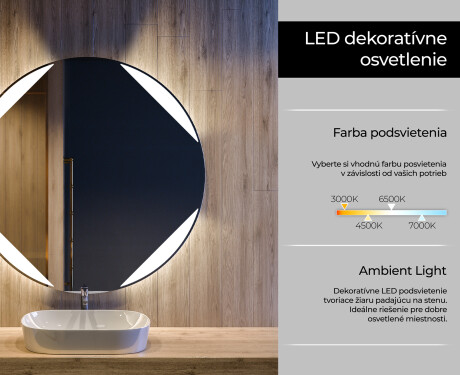 Okrúhle zrkadlo podsvietene LED do kupelne L114 #4