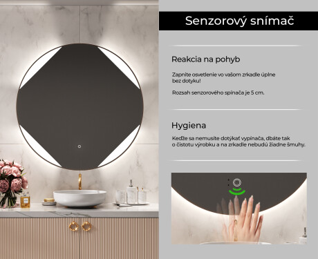 Okrúhle zrkadlo podsvietene LED do kupelne L114 #6