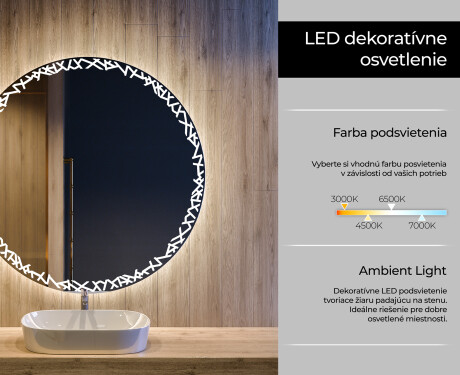 Nástenne zrkadlo okrúhle do kupelne s osvetlenim LED L115 #4