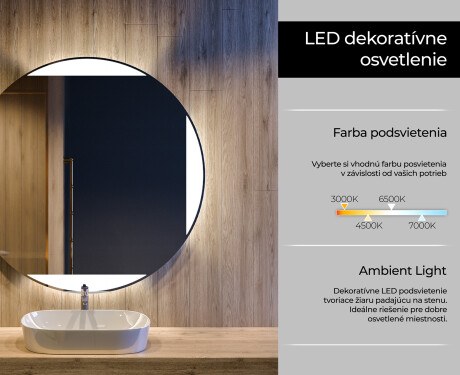 Okrúhle zrkadlo podsvietene LED do kupelne L116 #4