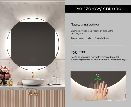 Okrúhle zrkadlo podsvietene LED do kupelne L116 #6