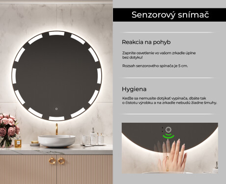 Nástenne zrkadlo okrúhle do kupelne s osvetlenim LED L117 #6