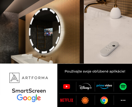 Nástenne zrkadlo okrúhle do kupelne s osvetlenim LED L117 #7