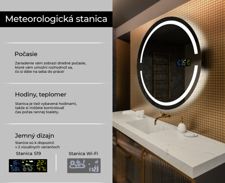 Okrúhle zrkadlo podsvietene LED do kupelne L118 #2