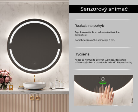 Okrúhle zrkadlo podsvietene LED do kupelne L118 #6