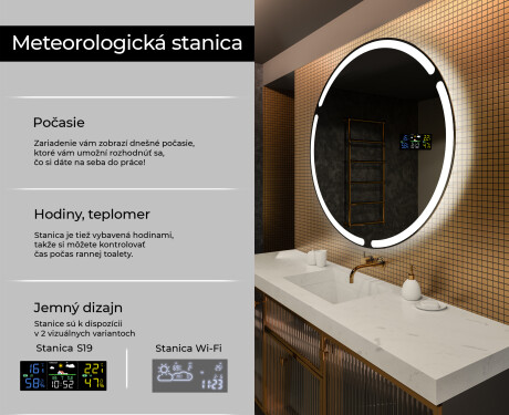 Nástenne zrkadlo okrúhle do kupelne s osvetlenim LED L119 #2