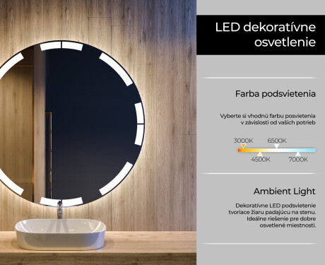 Nástenne zrkadlo okrúhle do kupelne s osvetlenim LED L120 #4