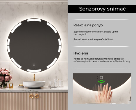 Nástenne zrkadlo okrúhle do kupelne s osvetlenim LED L120 #6