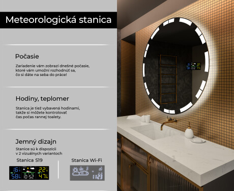 Nástenne zrkadlo okrúhle do kupelne s osvetlenim LED L121 #2