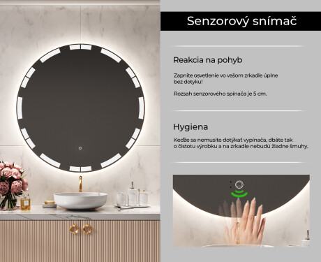 Nástenne zrkadlo okrúhle do kupelne s osvetlenim LED L121 #6