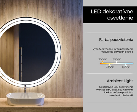 Okrúhle zrkadlo podsvietene LED do kupelne L122 #4