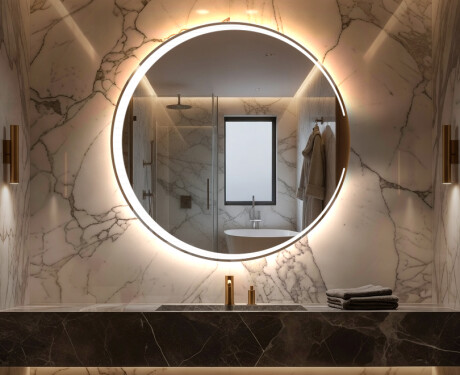 Nástenne zrkadlo okrúhle do kupelne s osvetlenim LED L123