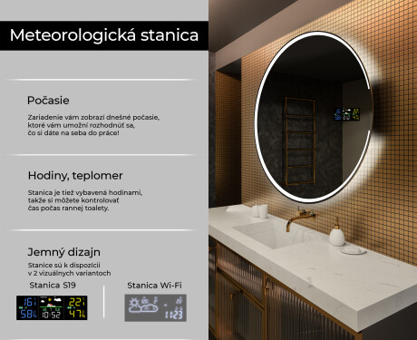 Nástenne zrkadlo okrúhle do kupelne s osvetlenim LED L123 #2