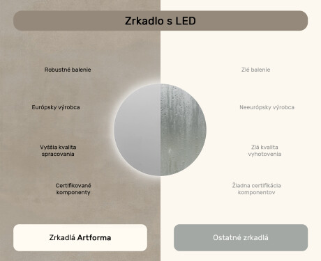 Nástenne zrkadlo okrúhle do kupelne 70cm so studenou farbou LED 7000K, teplou farbou 3000K alebo neutrálnou farbou 4500K #6